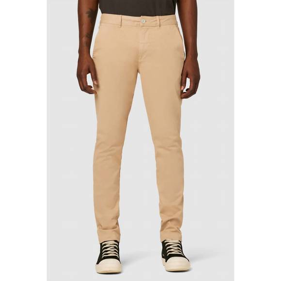 NEW HUDSON classic slim straight chino pants in mocha - Picture 1 of 5